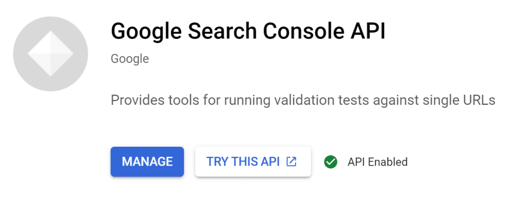 enable search console api
