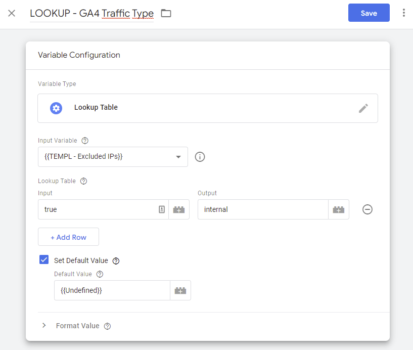 GA4 traffic_type lookup variable