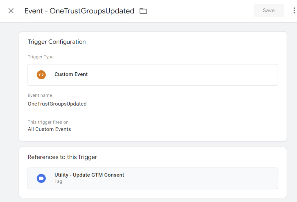 onetrust groups updated trigger
